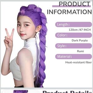 Rumi Dark Purple Braided Hair Extension and wig demon hunters